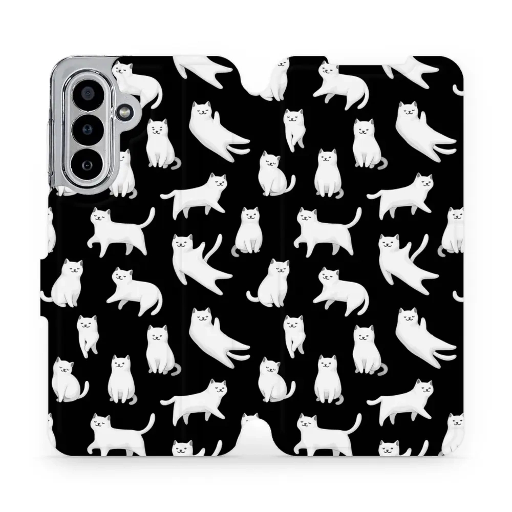 Etui z klapką do Galaxy A17 5G, Mobiwear Book, kotki luna