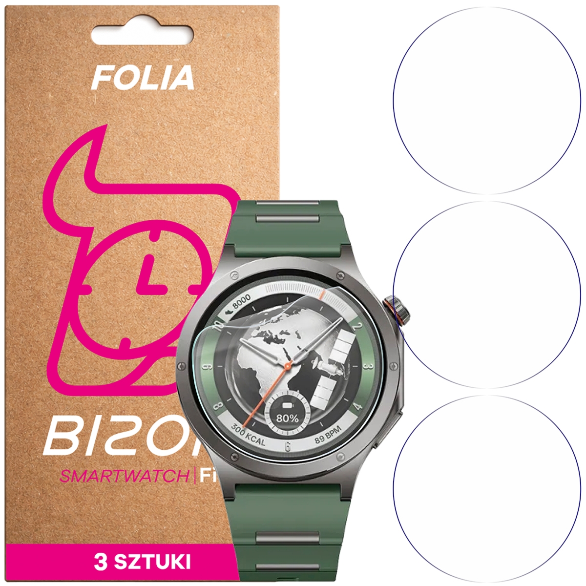 Folia ochronna na ekran zegarka Bizon Watch Film HydroFlex do OnePlus Watch 4, 3 sztuki