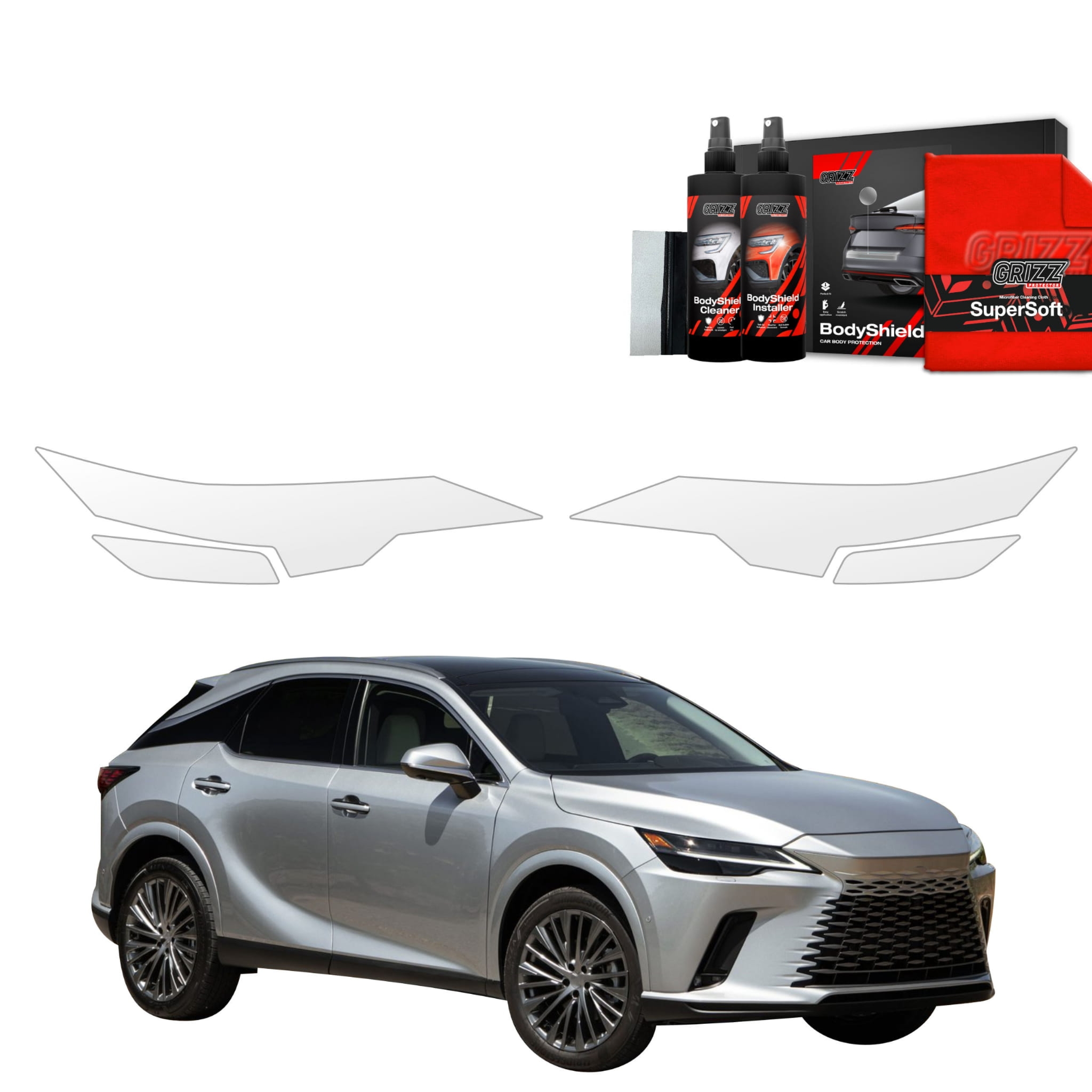 4w1 Folia ochronna Grizz Protector na lampy do Lexus RX 350h (2022-2026)