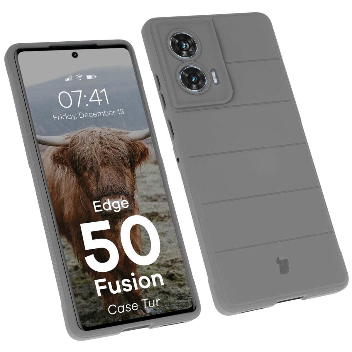 Pancerne etui Bizon Case Tur do Motorola Edge 50 Fusion, jasnoszare