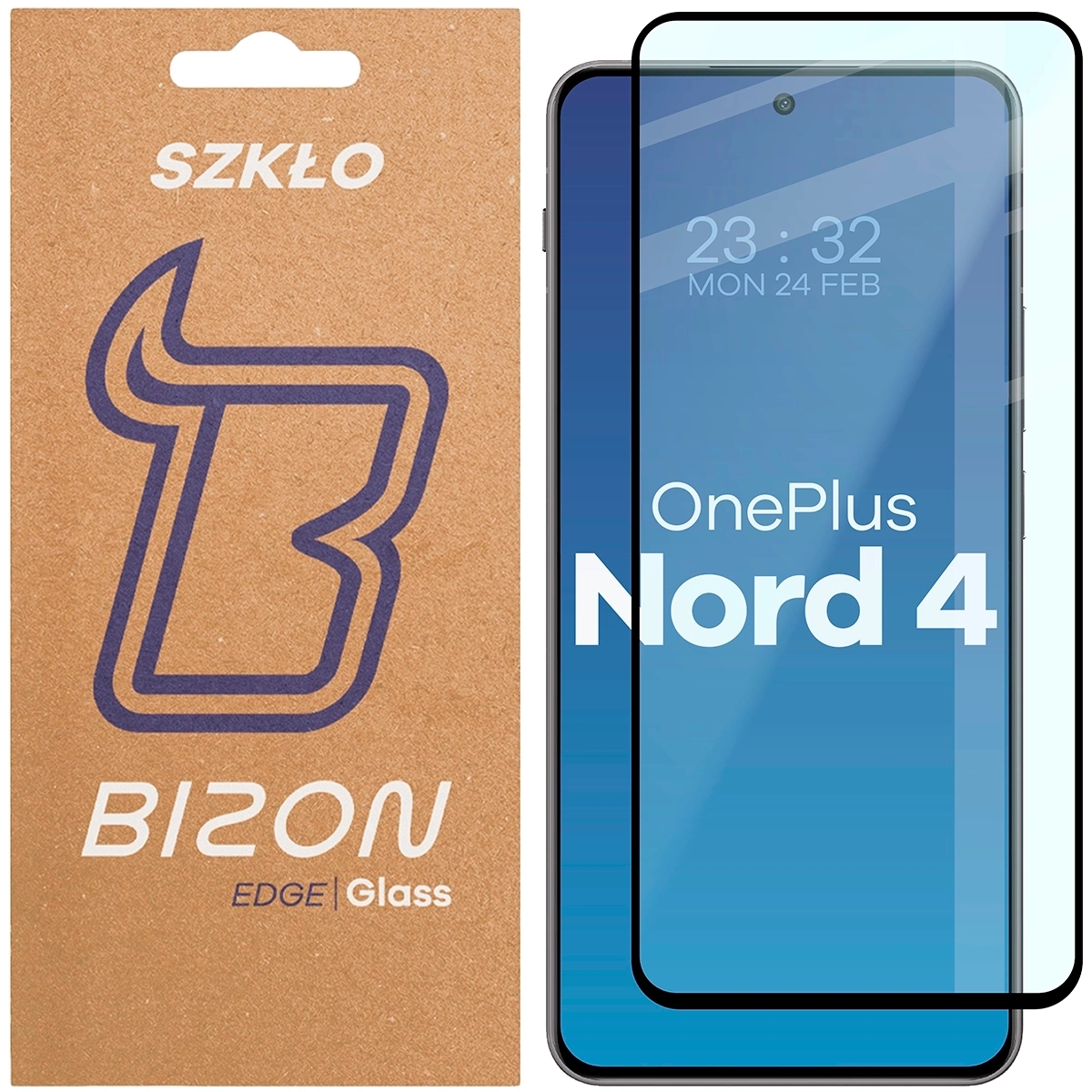 Image of Szkło hartowane Bizon Glass Edge 2 do OnePlus Nord 4, czarna ramka
