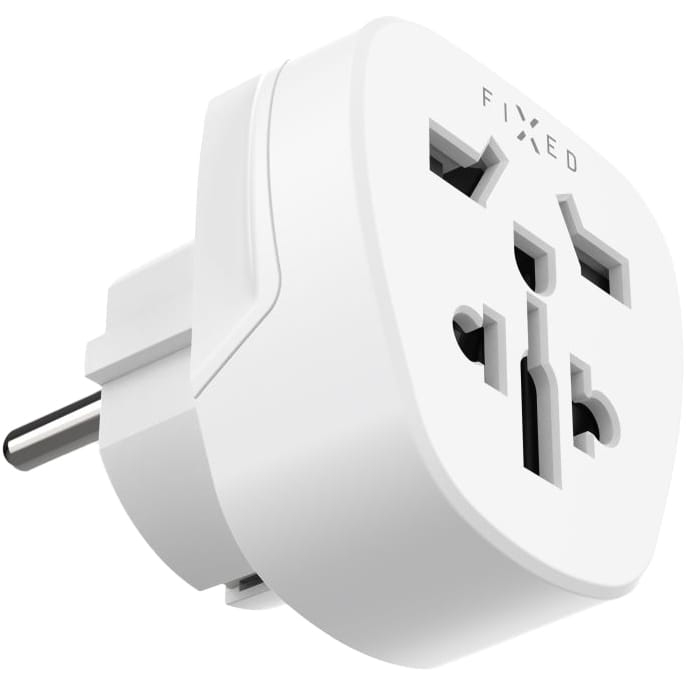 Image of Adapter / przejściówka Fixed World to EU z UK / USA / AUS do Europy Schuko, biały