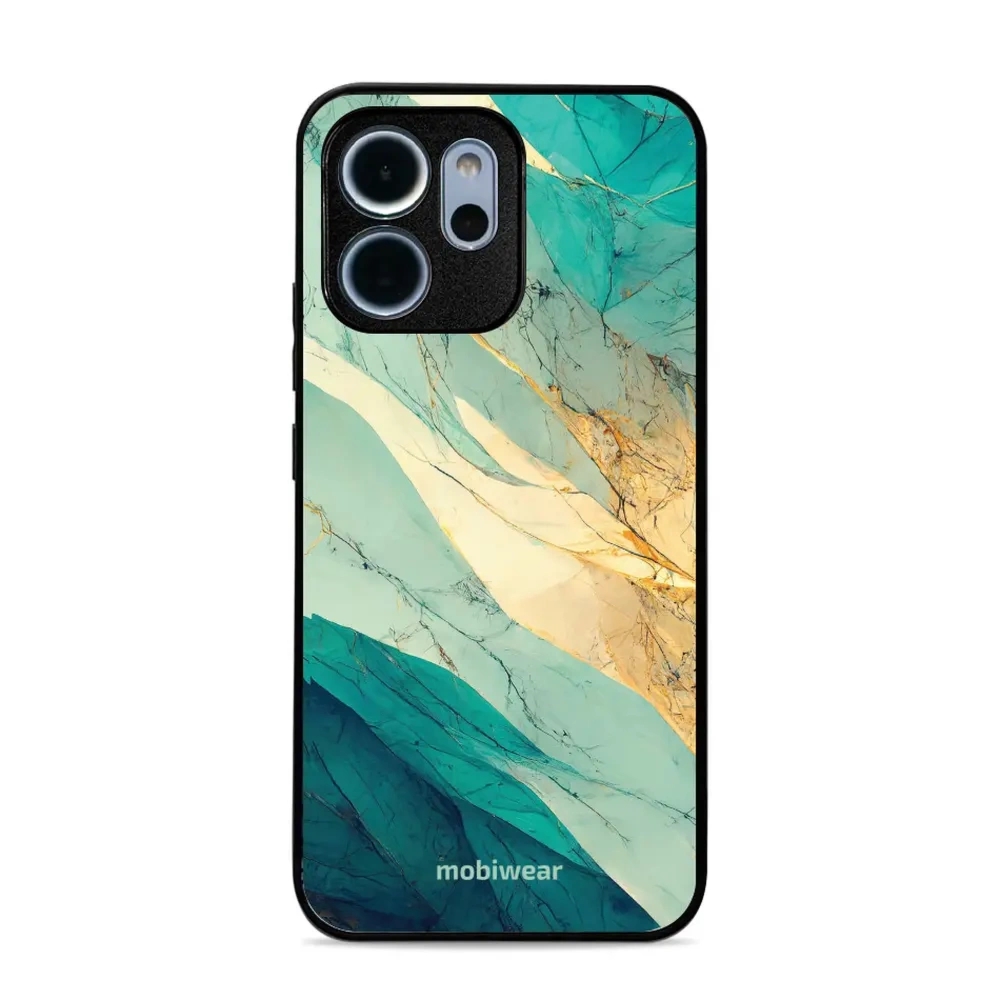 Etui ochronne do Oppo Reno 14 FS, Mobiwear Glossy Case, turkusowy marmur