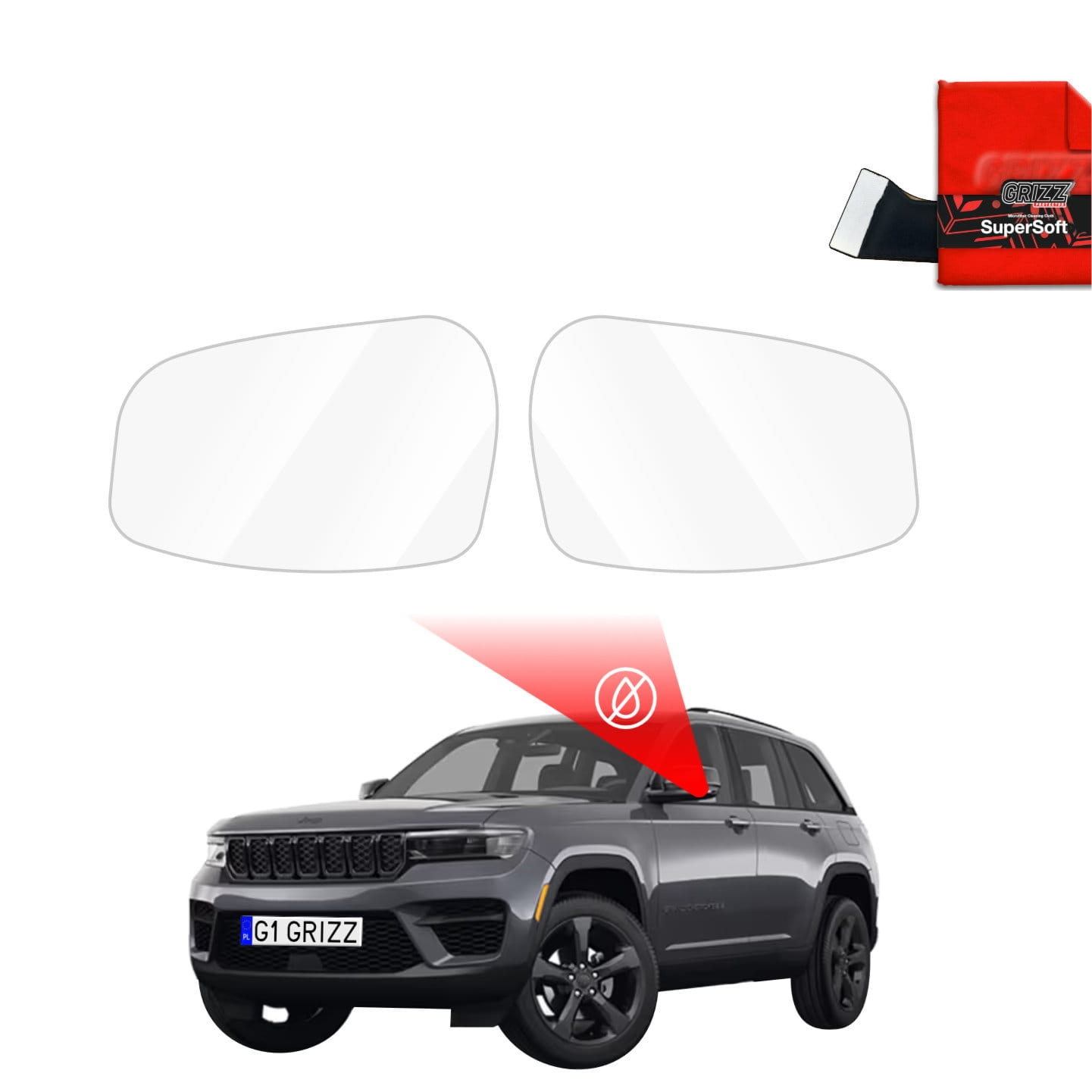 Folia przeciwdeszczowa Grizz Protector na lusterka do Jeep Grand Cherokee (2025-2026)