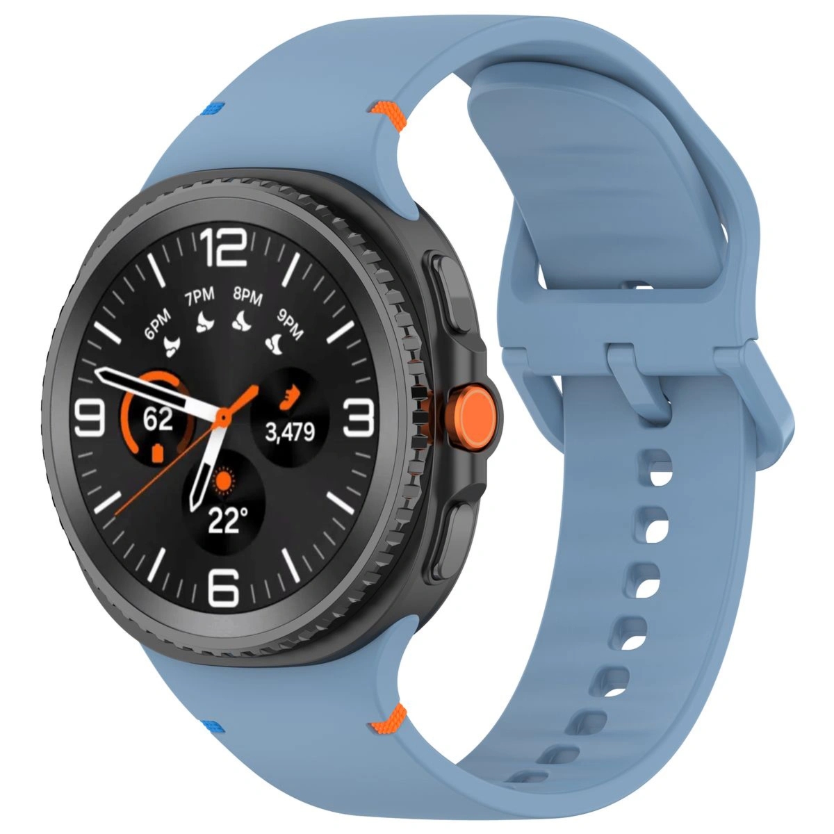Silikonowy pasek Bizon Strap Watch Silicone G do Galaxy Watch 8 40 mm / 44 mm / 8 Classic 46 mm, niebieski