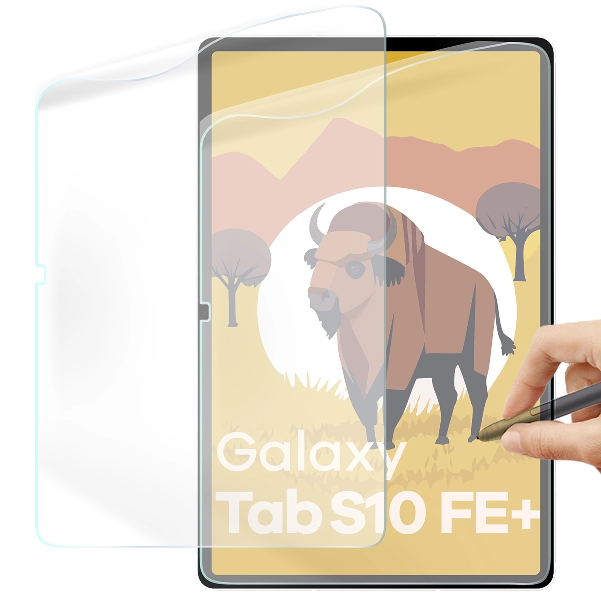 Folia imitująca papier Bizon Film Tab Papirus Duo do Galaxy Tab S10 FE Plus, 2 sztuki