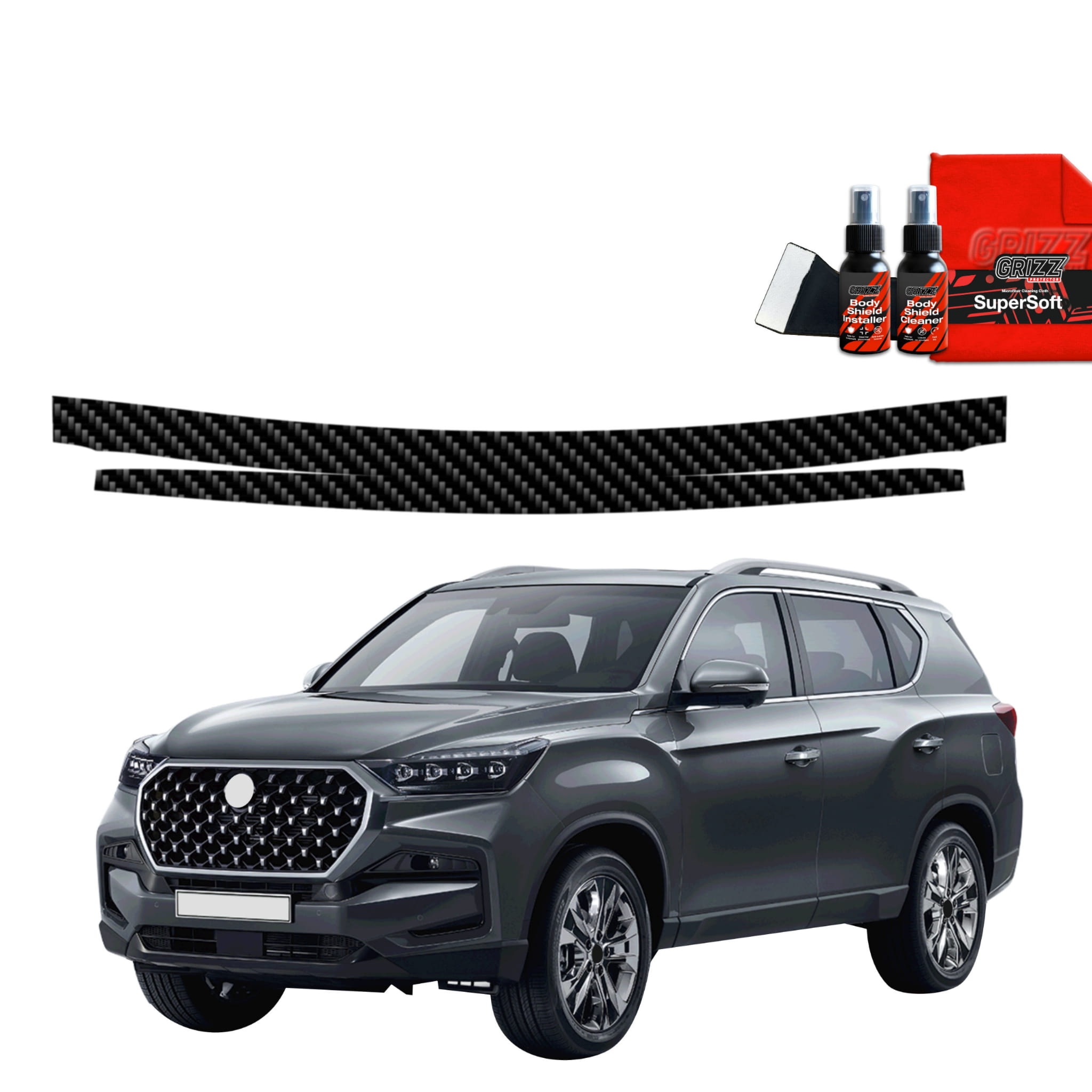 Folia karbonowa Grizz Protector na próg bagażnika do SsangYong Rexton (2023-2026)