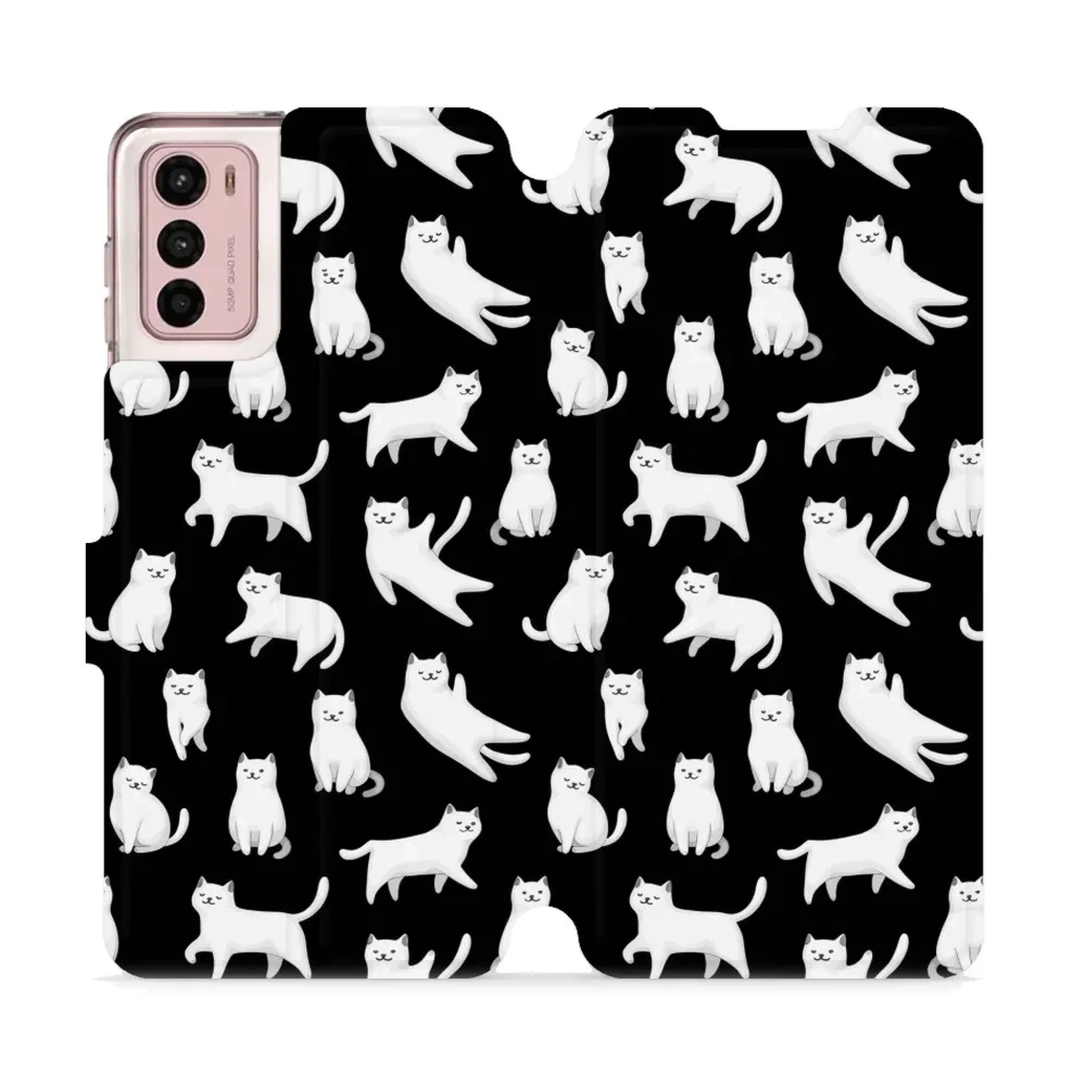 Etui z klapką do Motorola Moto G42, Mobiwear Book, kotki luna