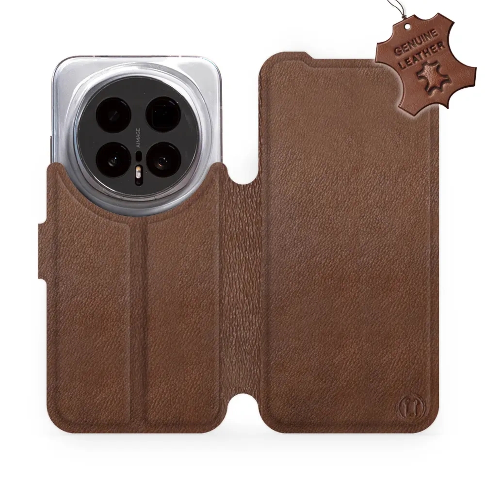 Etui z naturalnej skóry do Honor Magic8 Pro, Mobiwear Leather, brązowe