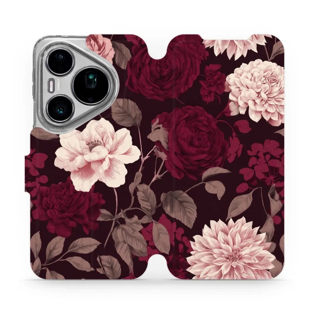 Etui z klapką do Huawei Pura 90s Pro, Mobiwear Book, wino i dalie