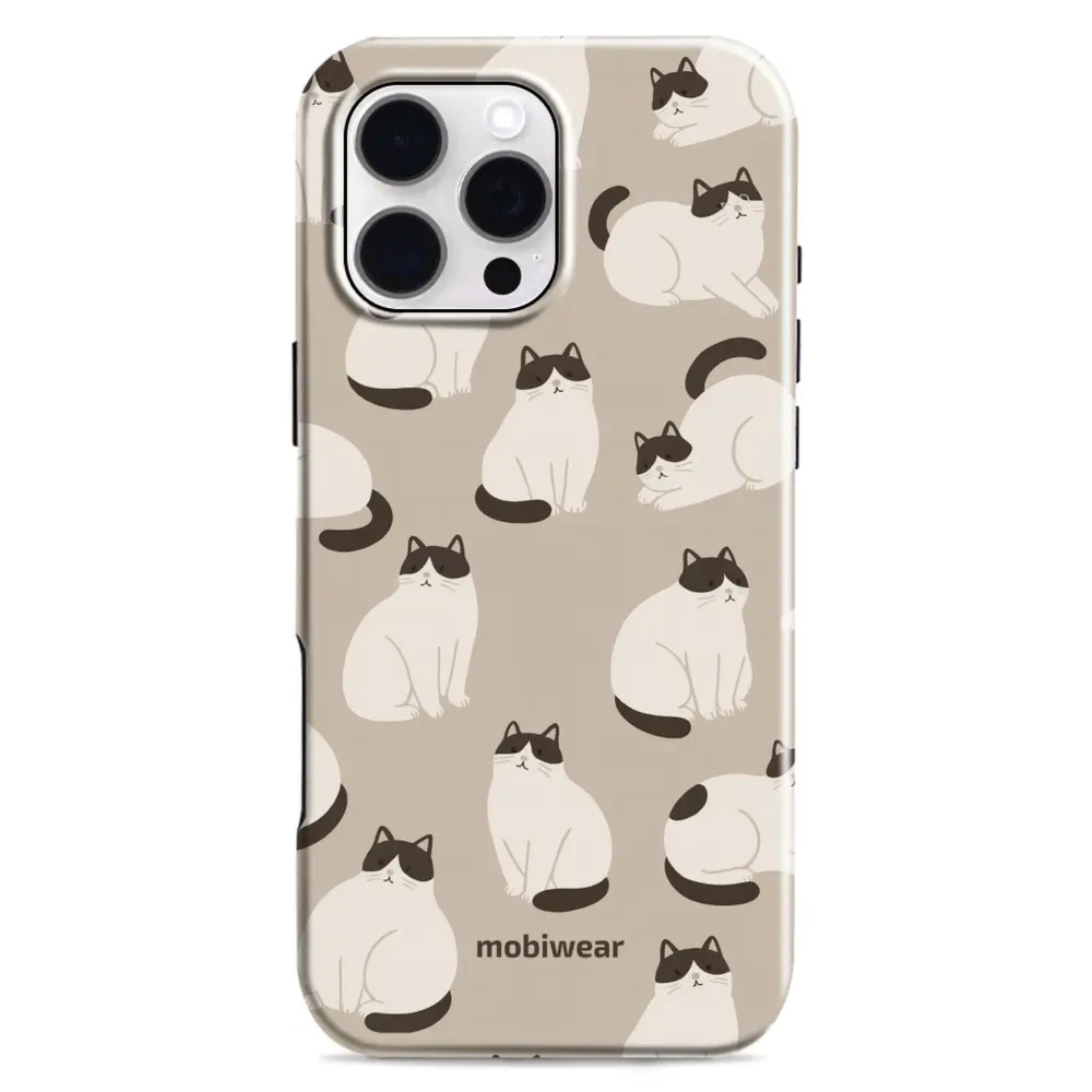Etui ochronne do iPhone 16 Pro Max, Mobiwear Elite Pro, kawa miau