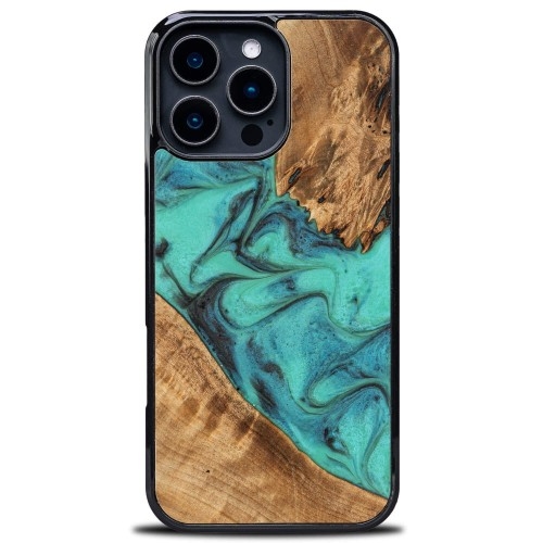 Image of Drewniane etui do iPhone 16 Pro Max, Bewood Unique Turquoise