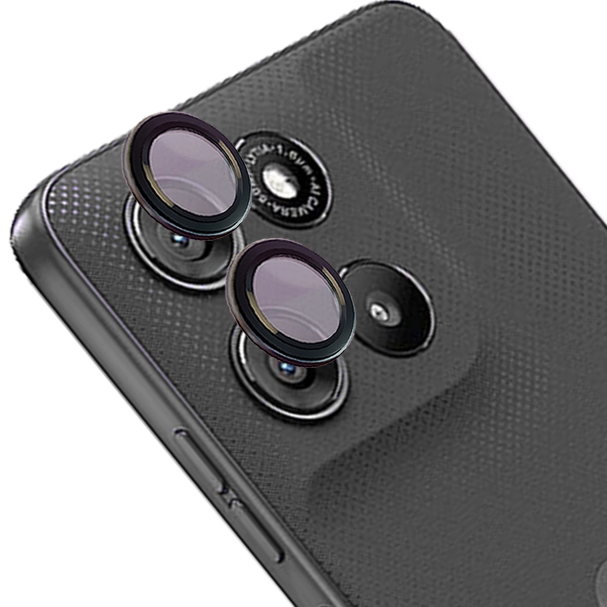 Szkło na aparat Bizon Glass Snap Lens do Motorola Moto G57 Power / G67 Power, 1 zestaw, czarna ramka