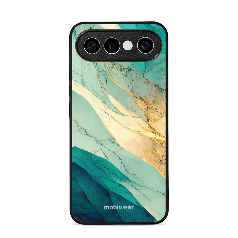 Etui ochronne do Vivo X300 FE, Mobiwear Glossy Case, turkusowy marmur