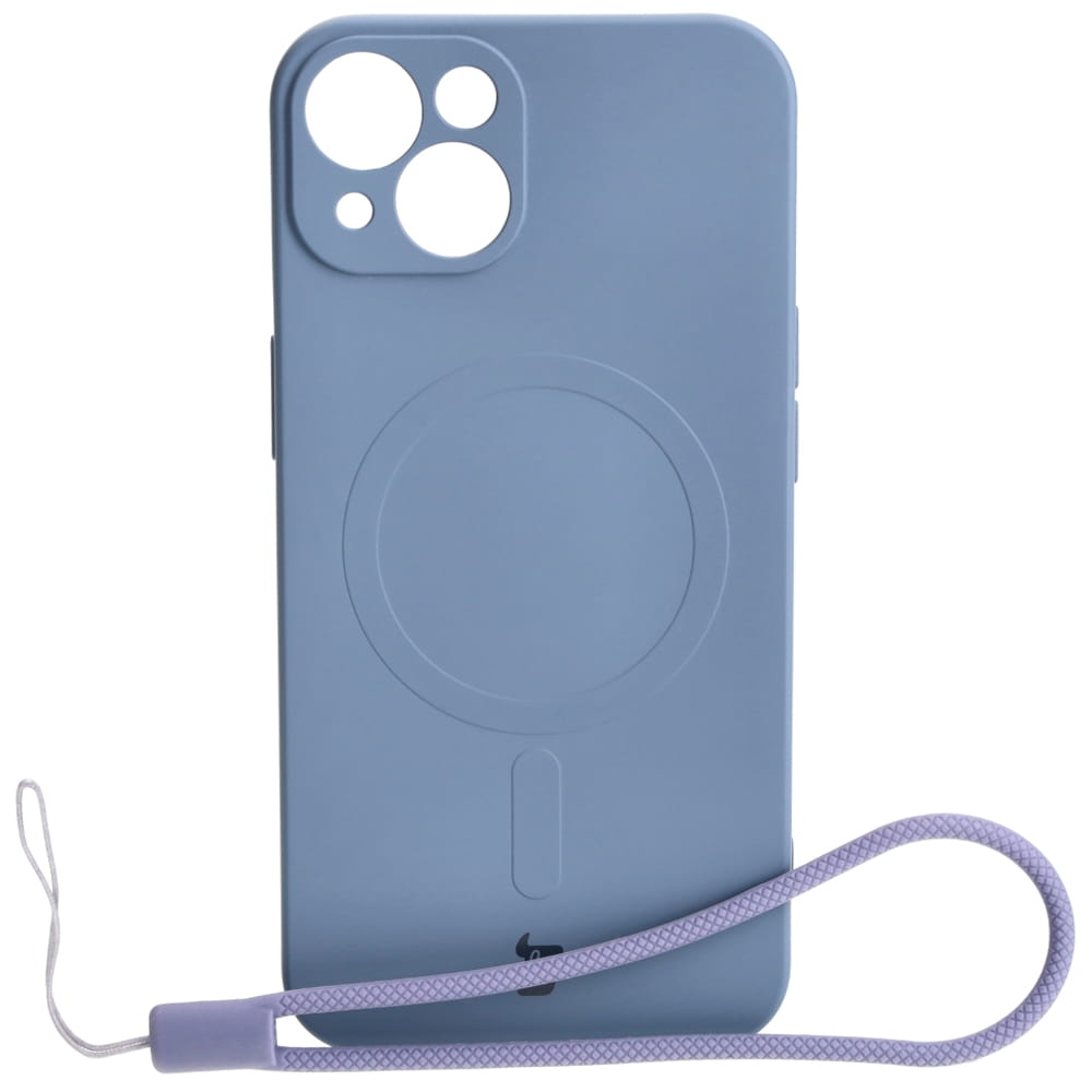 Image of Etui silikonowe z pierścieniem magnetycznym Bizon Case Silicone Magnetic do iPhone 13, szare