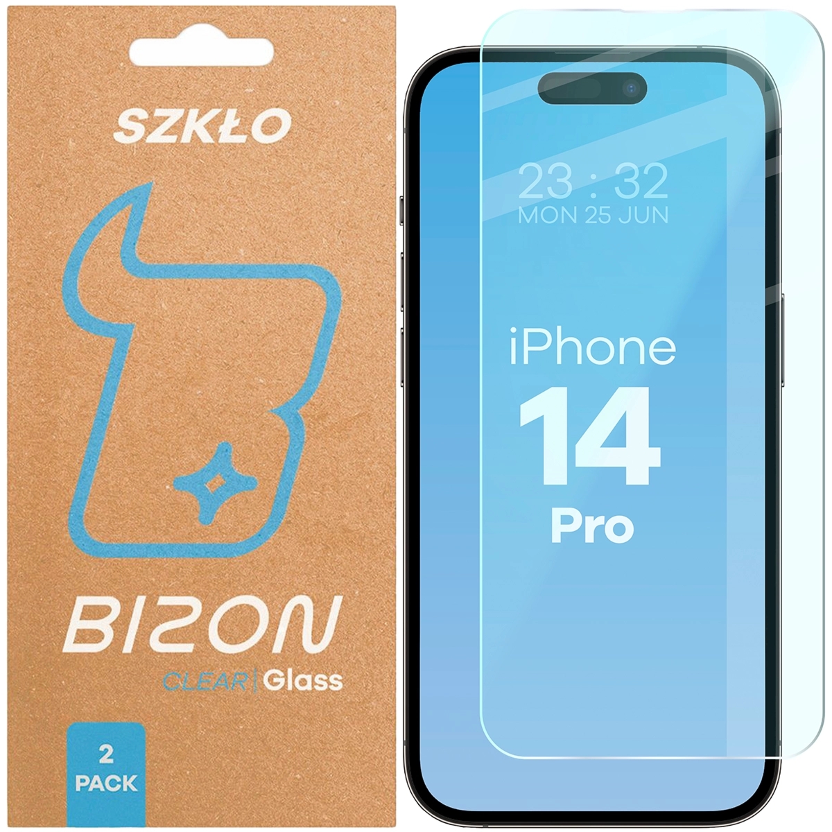 Szkło hartowane Bizon Glass Clear Duo do iPhone 14 Pro, 2 sztuki