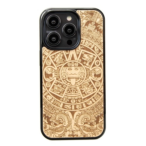 Image of Drewniane etui Bewood iPhone 14 Pro KALENDARZ AZTECKI ANIEGRE