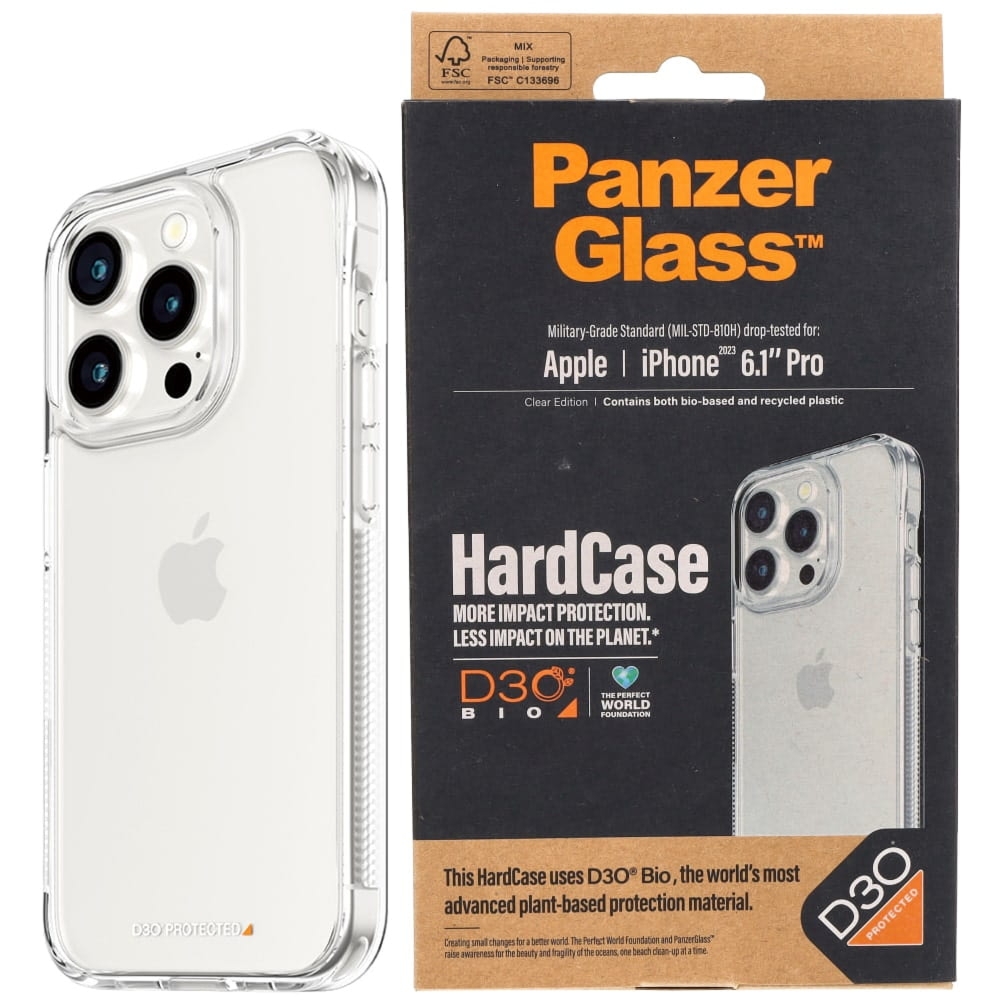 OUTLET: Etui Antybakteryjne PanzerGlass HardCase do iPhone 15 Pro, przezroczyste