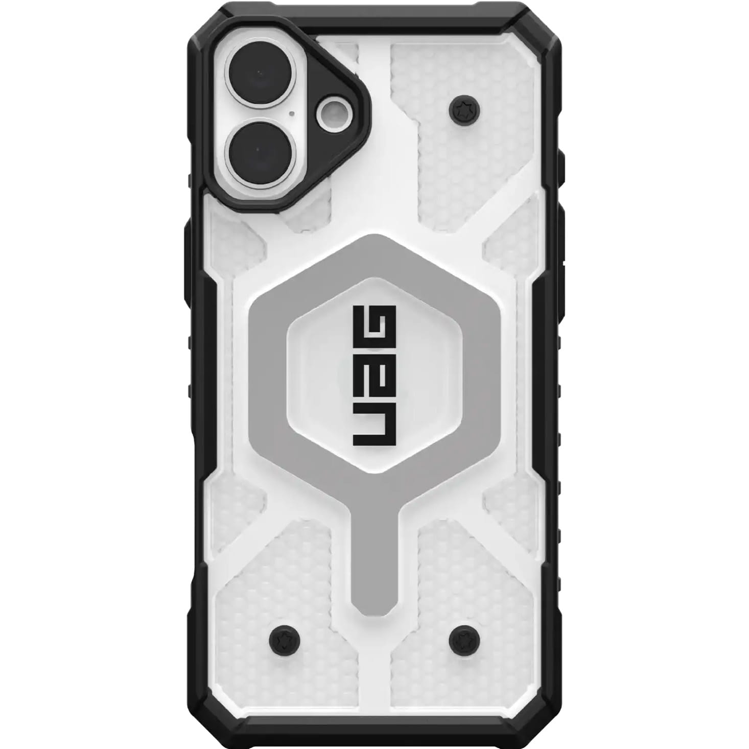 Image of Etui pancerne Urban Armor Gear Pathfinder Clear Mag do MagSafe do iPhone 16 Plus, przezroczyste z czarną ramką