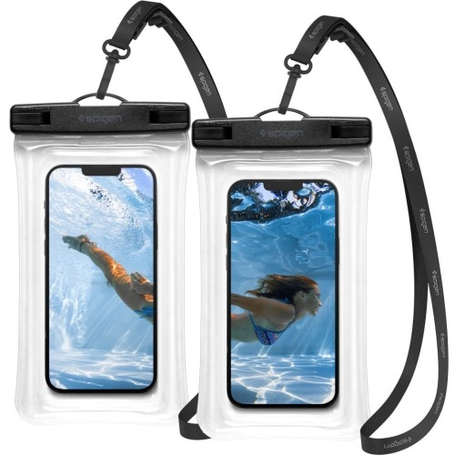 Image of Etui wodoszczelne Spigen A610 Waterproof Float 2-Pack, przezroczysto-czarne