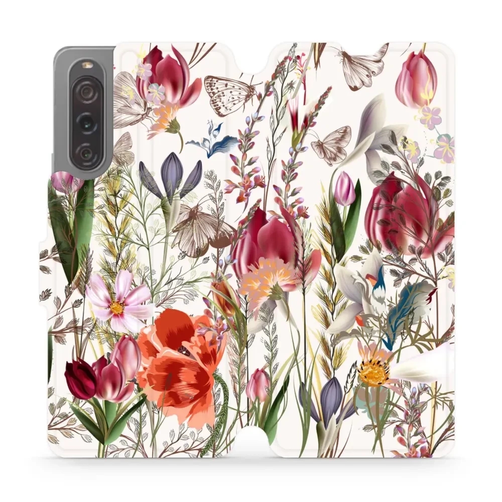 Etui z klapką do Sony Xperia 10 V, Mobiwear Book, bukiet kwiatów