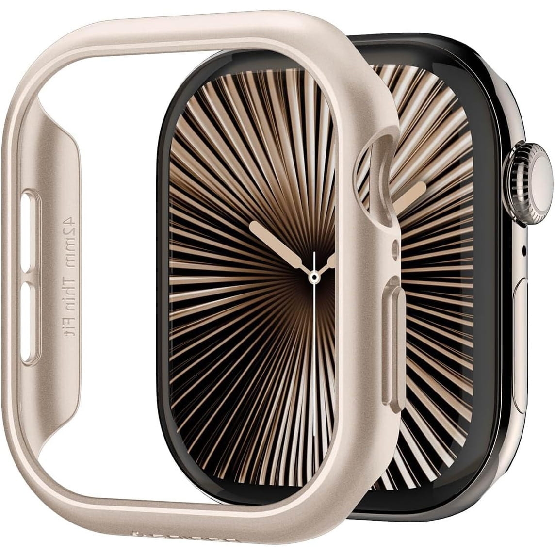 Image of Etui Spigen Thin Fit do Apple Watch 10 42 mm, beżowe
