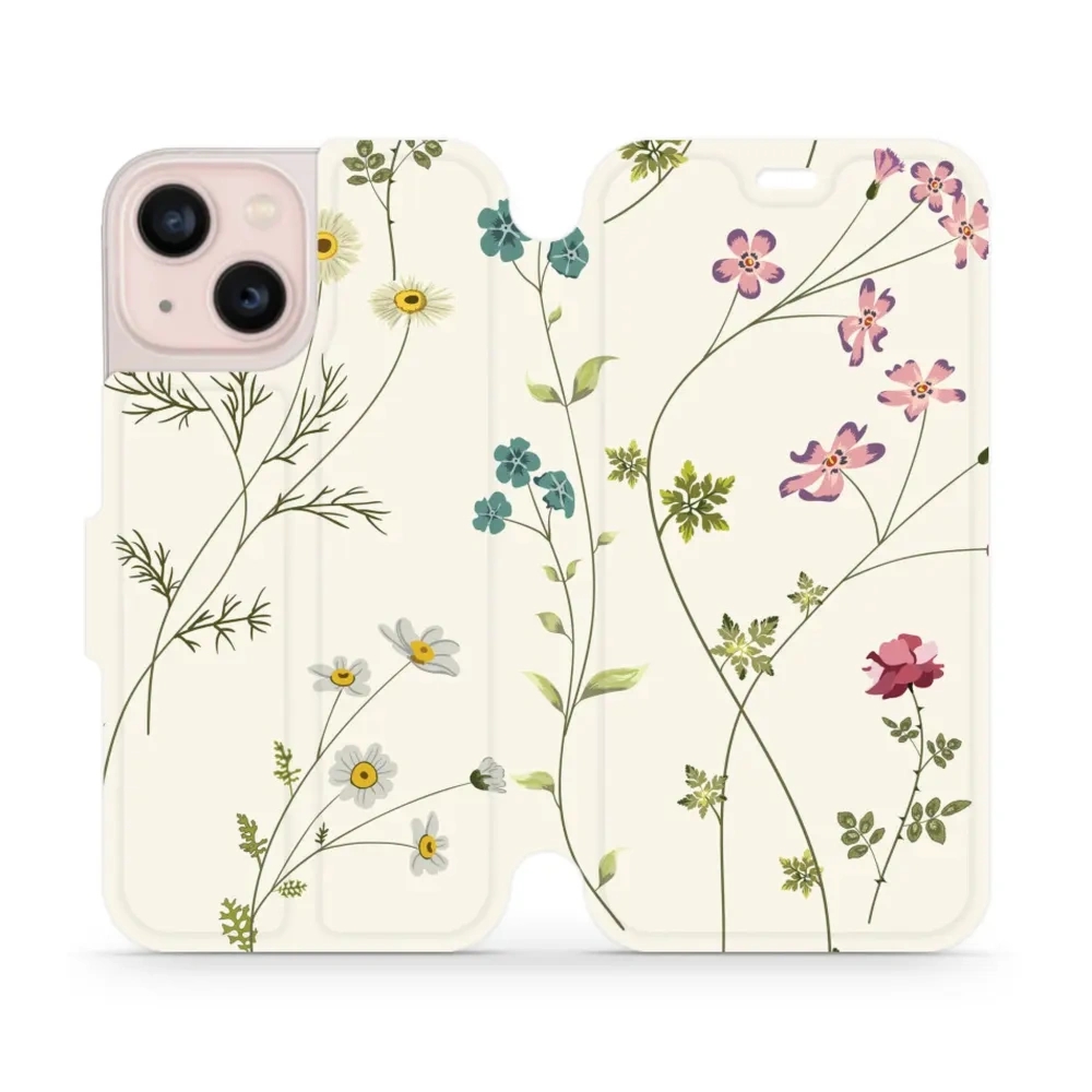 Etui z klapką do iPhone 13 Mini, Mobiwear Book, polne kwiaty