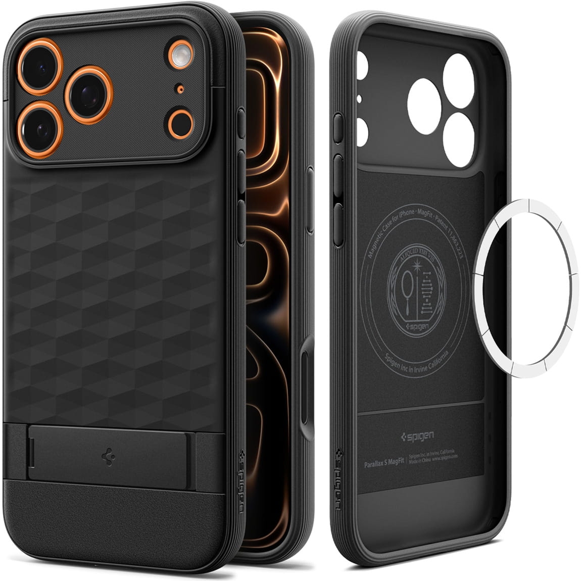 Etui Spigen Parallax S Mag do MagSafe do iPhone 17 Pro Max, czarne