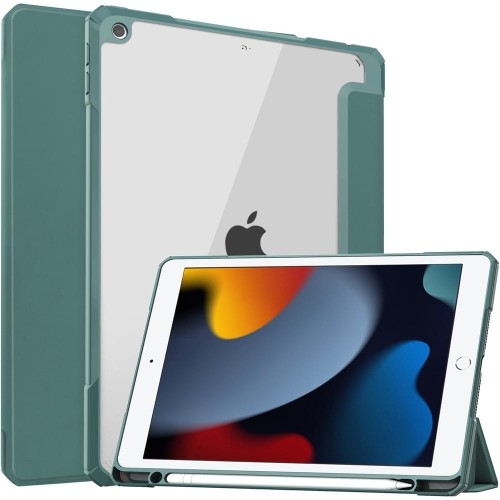 Image of Etui Bizon Case Tab Clear Matt do Apple iPad 9/8/7 10.2 2021/2020/2019, ciemnozielone