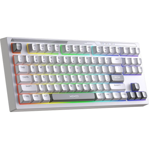 Image of Klawiatura membranowa Yaxo Zuni, TKL, USB-C, podświetlana RGB, biała