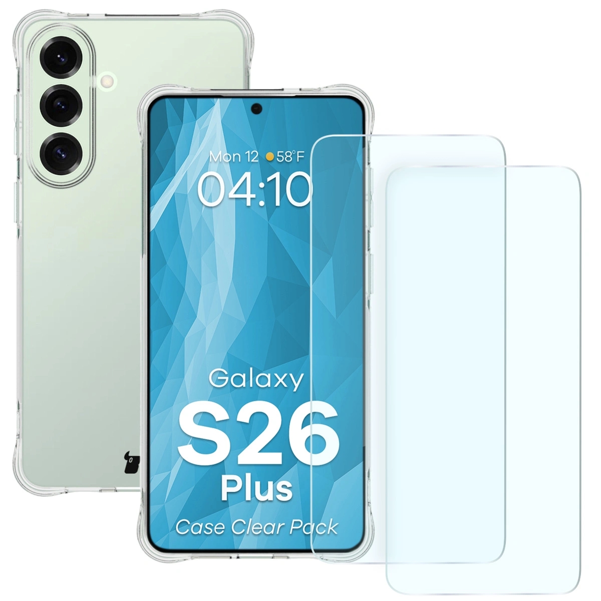 Elastyczne etui + 2x szkło hartowane Bizon Case Clear Pack do Galaxy S26 Plus