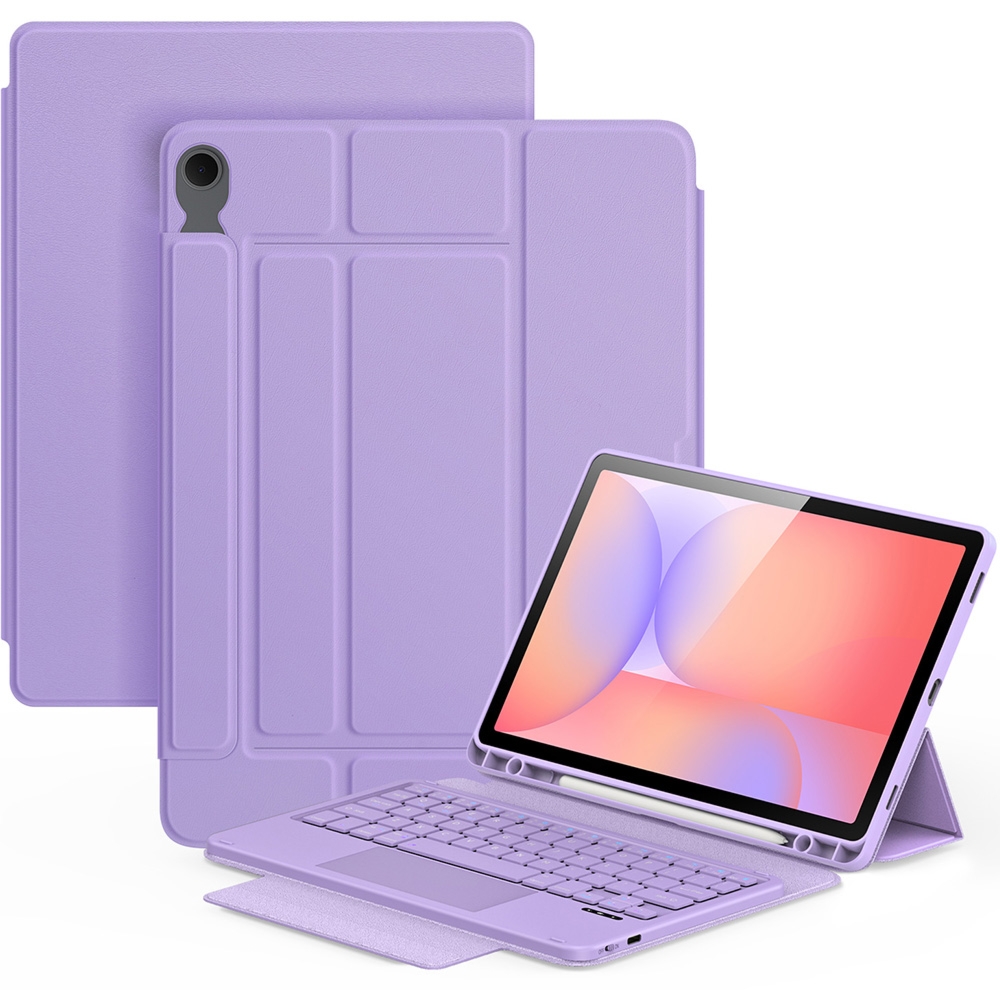 Etui z klawiaturą Bluetooth Dux Ducis (YK Series) do Galaxy Tab S10 Lite/S10 FE/S9 FE/S9, fioletowe