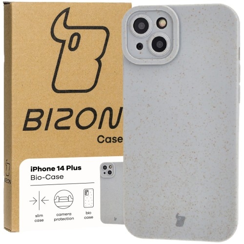 Image of Ekologiczne etui Bizon Bio-Case do iPhone 14 Plus, szare