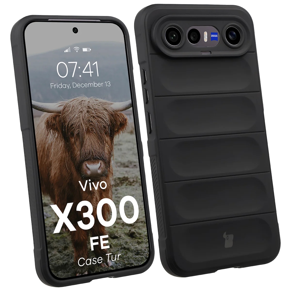 Pancerne etui Bizon Case Tur do Vivo X300 FE, czarne