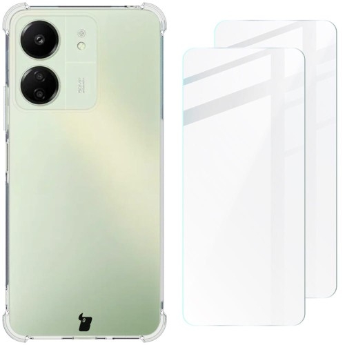 Image of Etui + 2x szkło hartowane Bizon Case Clear Pack do Xiaomi Redmi 13 4G