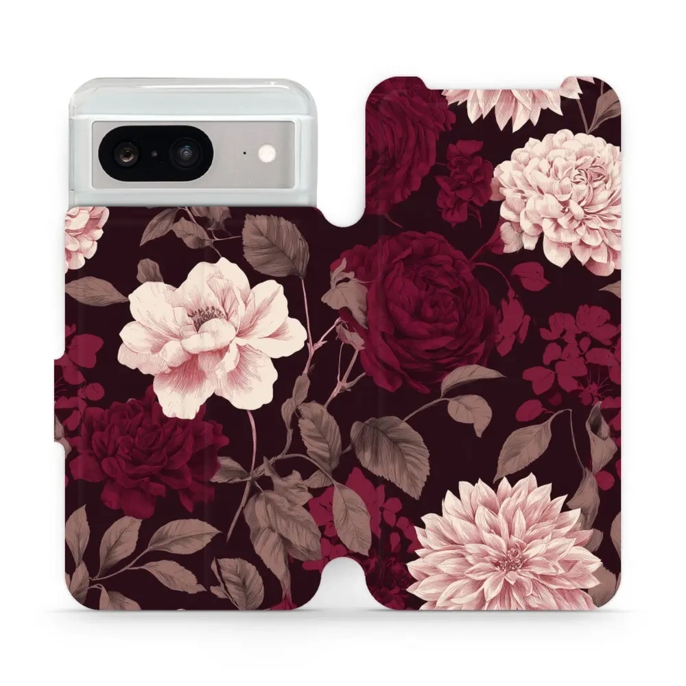 Etui z klapką do Google Pixel 8, Mobiwear Book, wino i dalie