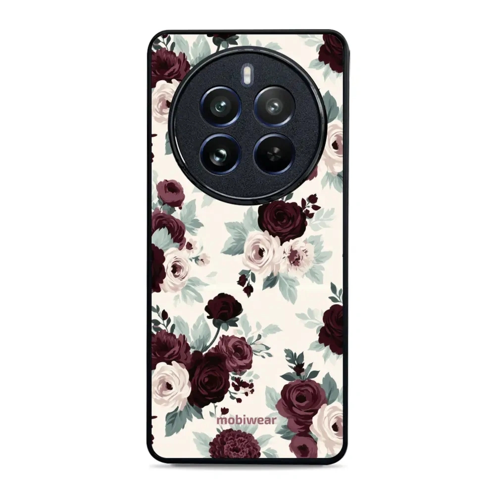 Etui ochronne do realme 12 Pro, Mobiwear Glossy Case, róże z szałwią na kremie