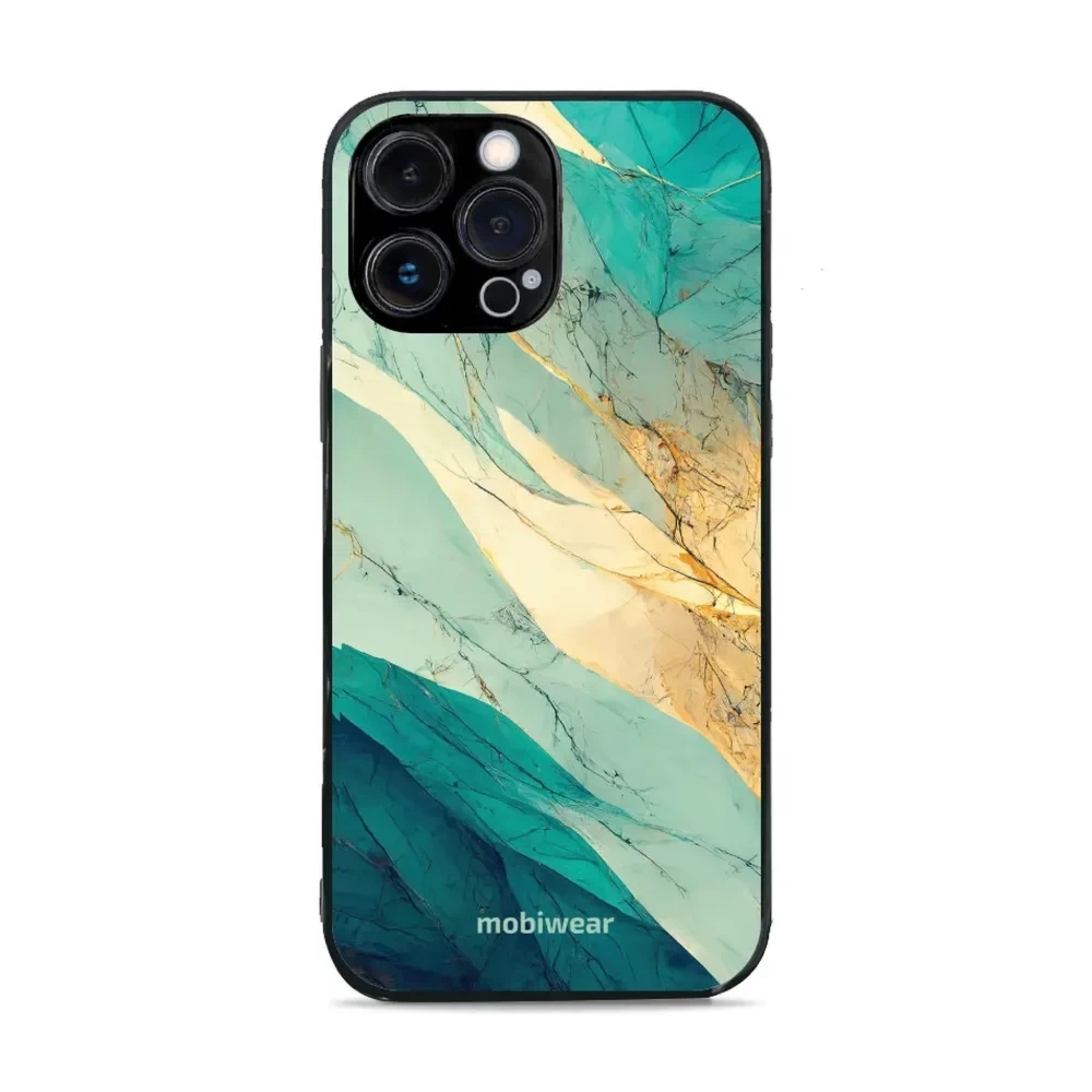 Etui ochronne do iPhone 13 Pro Max, Mobiwear Glossy Case, turkusowy marmur