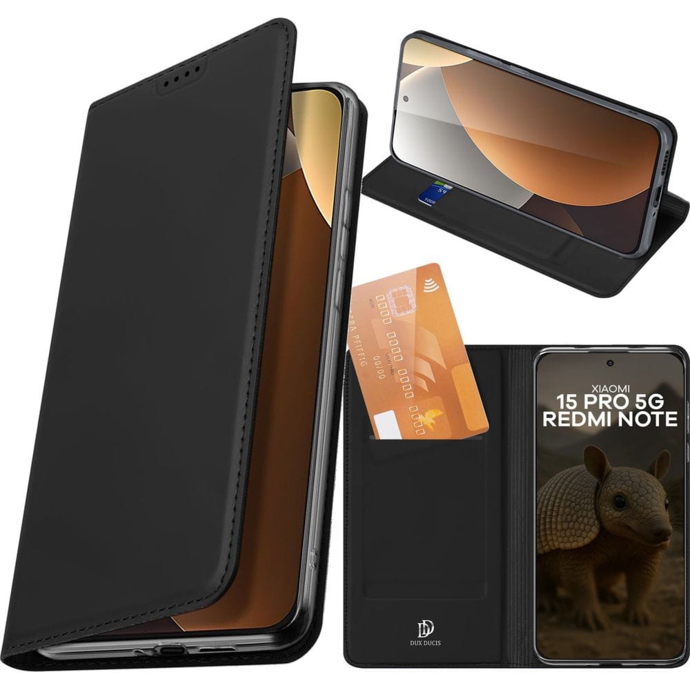 OUTLET: Etui z klapką Dux Ducis Skin Pro do Xiaomi Redmi Note 15 Pro 5G, czarne