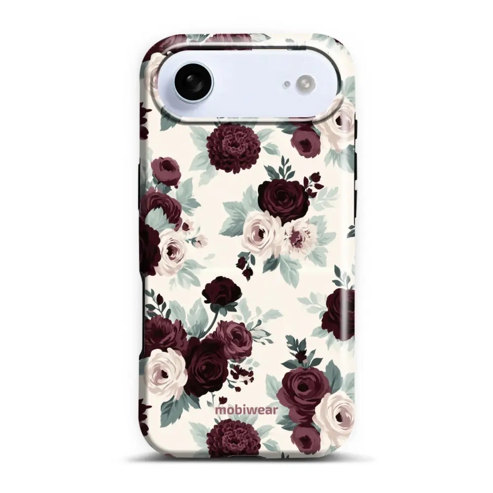 Etui ochronne do iPhone Air, Mobiwear Elite Pro, róże z szałwią na kremie