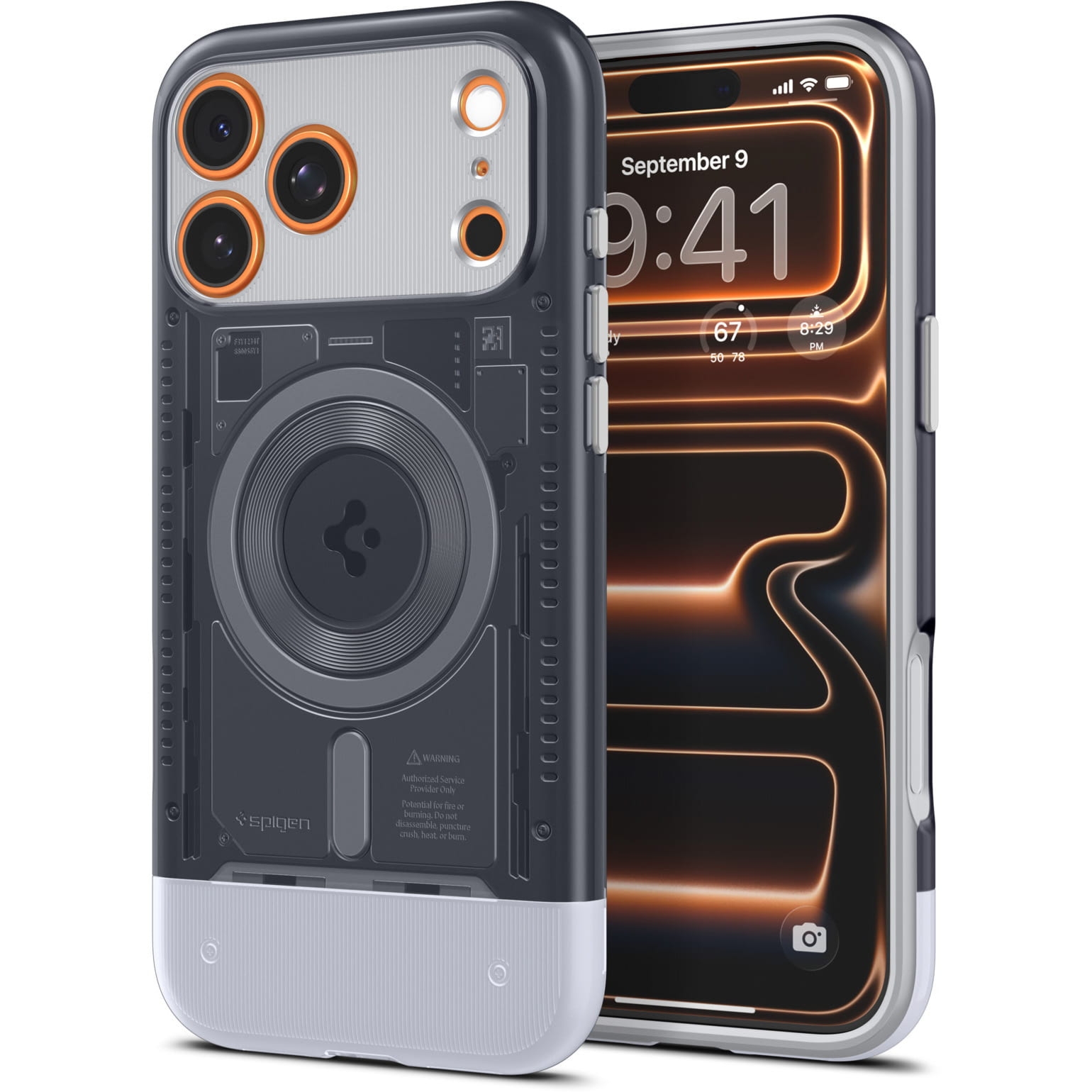 Etui Spigen Classic C1 Mag MagSafe do iPhone 17 Pro Max, szare