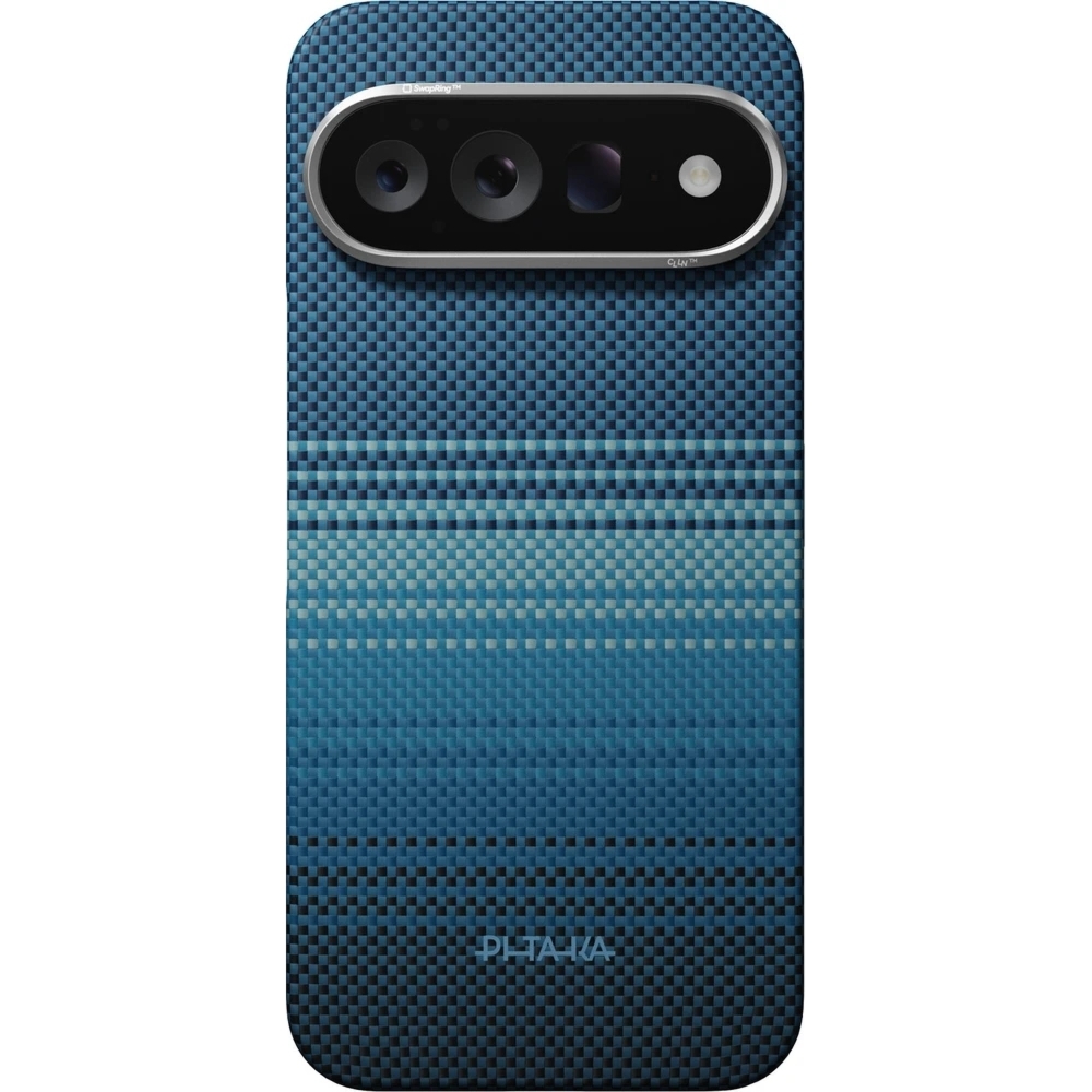 Etui aramidowe z programowalnymi przyciskami Pitaka Edge Case do Google Pixel 11 Pro XL, do MagSafe, niebieskie z kevlarem