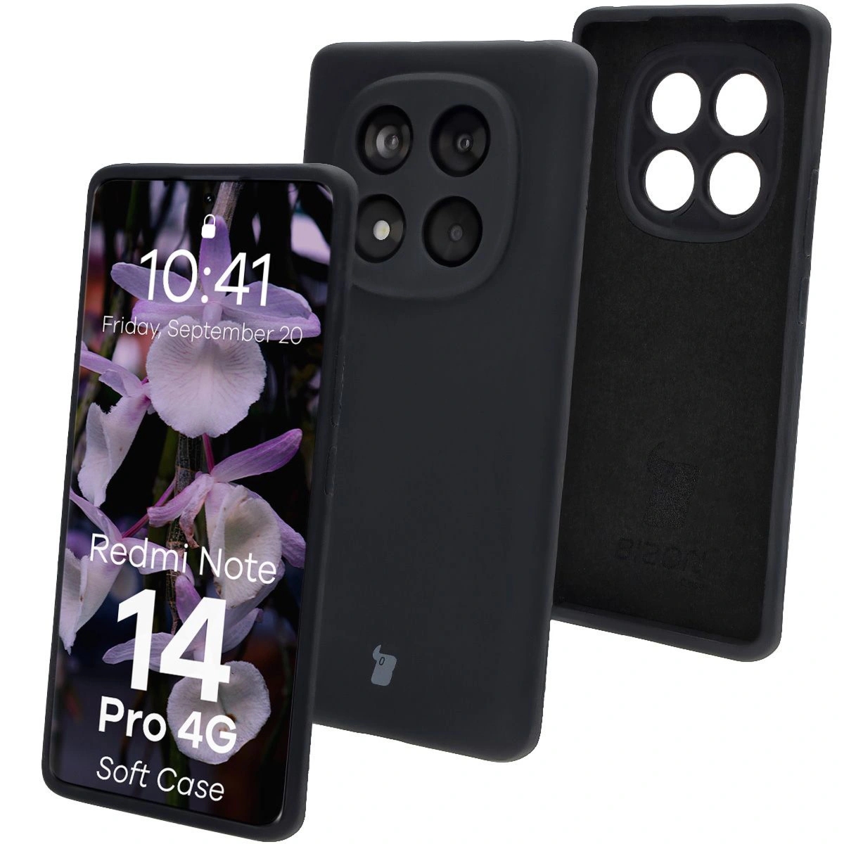 Silikonowe etui Bizon Soft Case do Xiaomi Redmi Note 14 Pro 4G, czarne