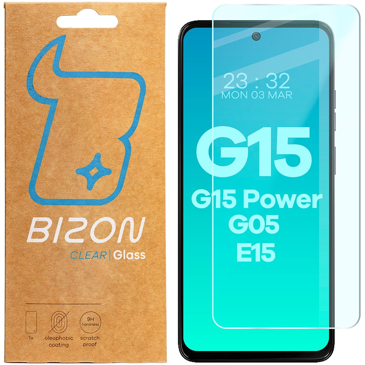 Image of Szkło hartowane Bizon Glass Clear 2 do Motorola Moto G15/G15 Power/G05/E15