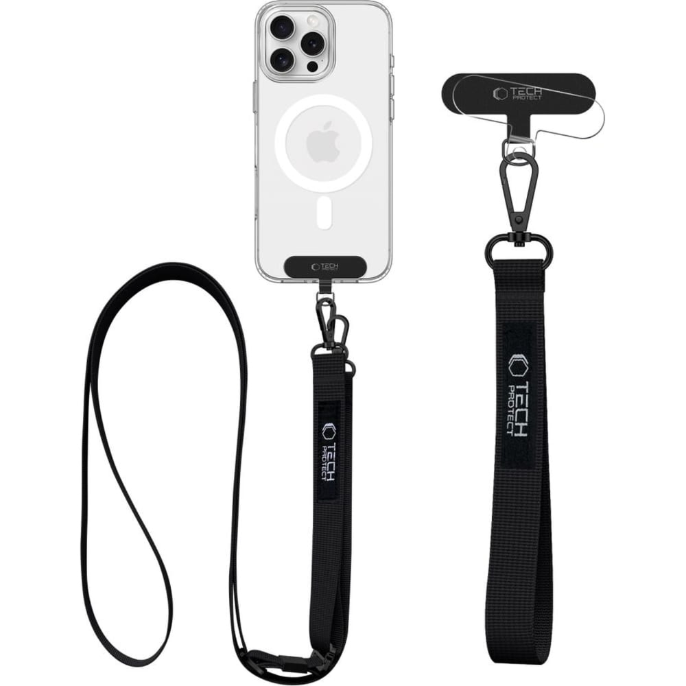 Smyczka na nadgarstek / ramię do telefonu Tech-Protect C6S Rope Wrist Strap, czarne
