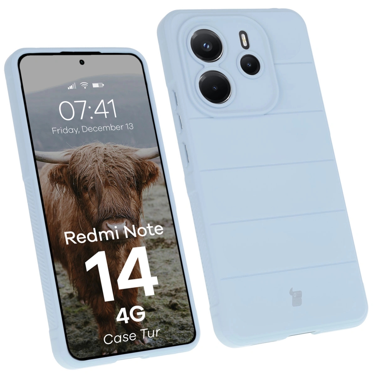 Pancerne etui Bizon Case Tur do Xiaomi Redmi Note 14 4G, jasnoniebieskie