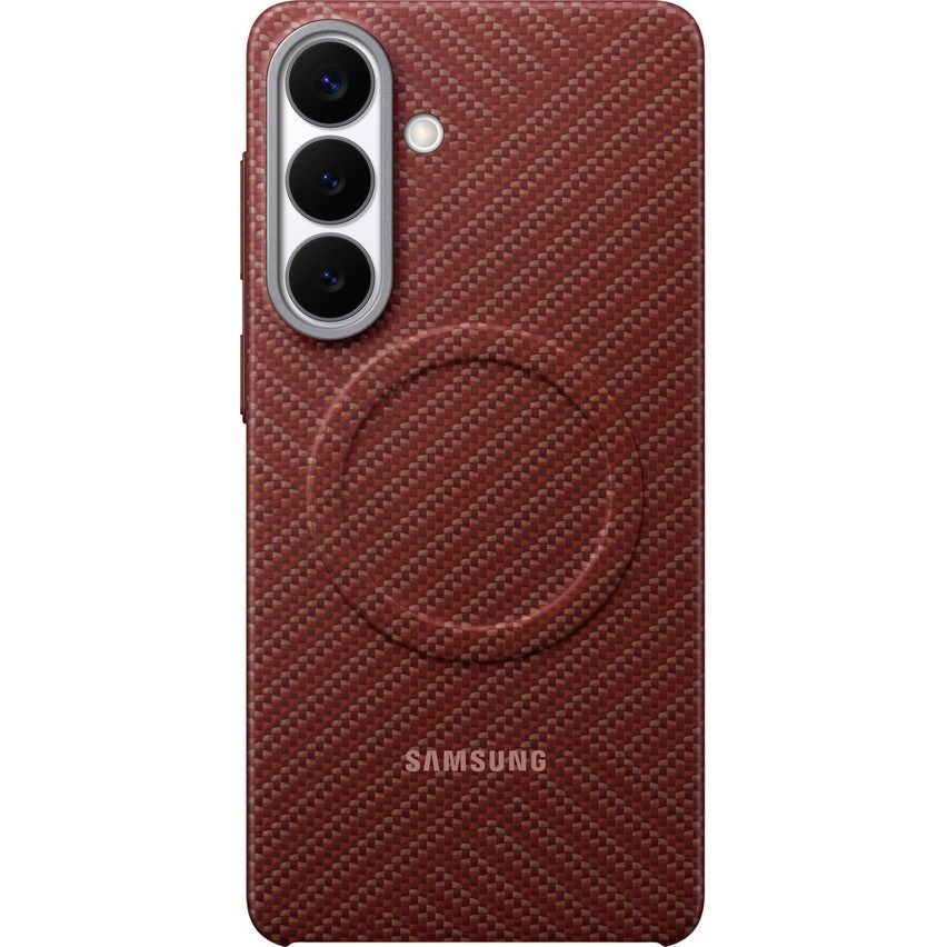 Oryginalne etui Samsung Carbon Magnet Case do MagSafe do Galaxy S26 Plus, czerwone z włóknem węglowym
