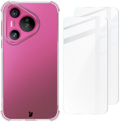 Image of Etui + 2x szkło Bizon Case Clear Pack do Huawei Pura 70, przezroczyste