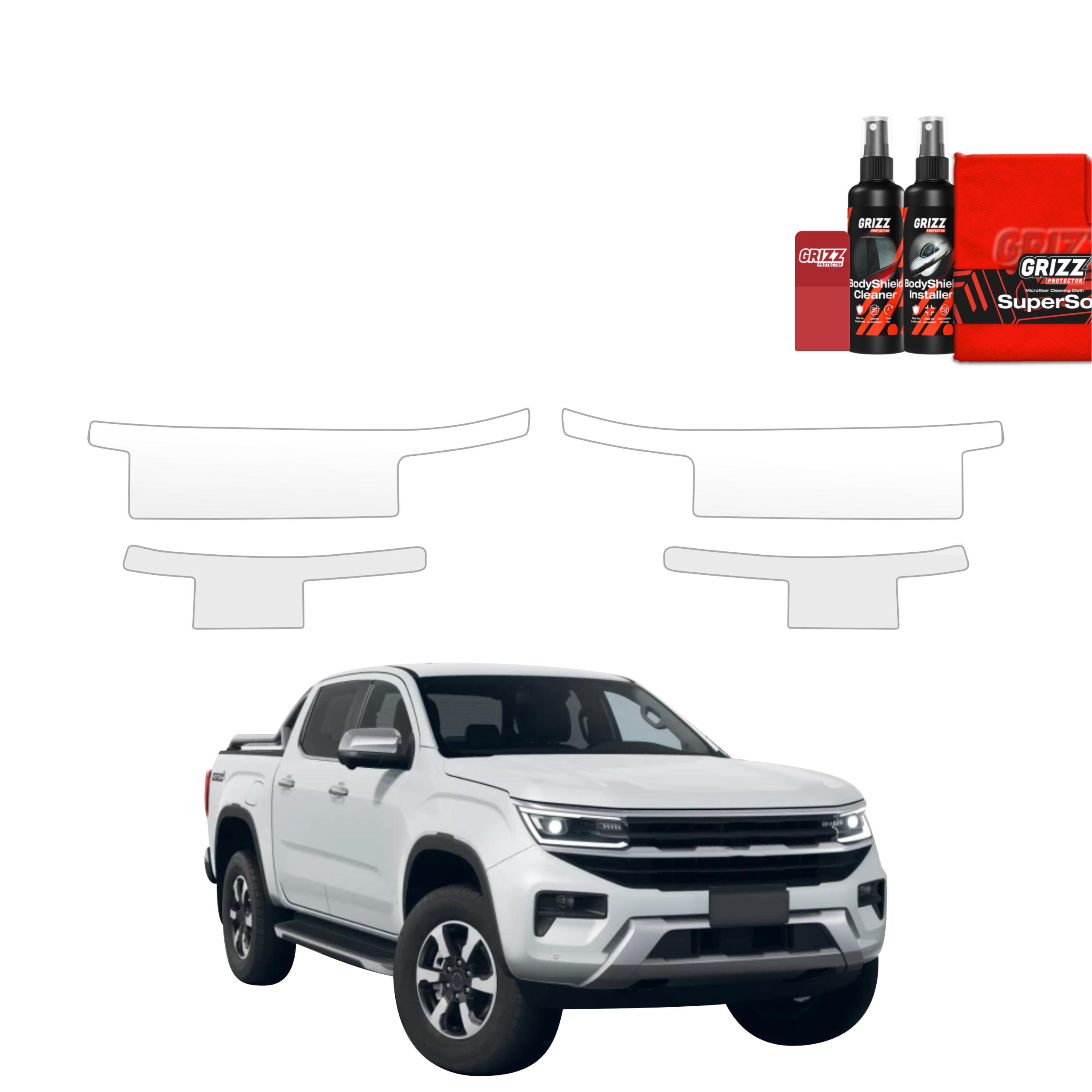 4w1 Bezbarwna folia ochronna Grizz Protector na progi Volkswagen Amarok (2023-2026)