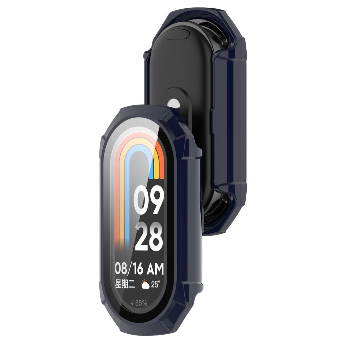 Etui ze szkłem do zegarka Bizon Case Watch Adamo do Xiaomi Smart Band 9, niebieski